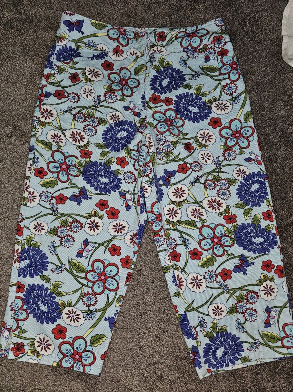 Vintage Bill Blass Multi Color Floral Print Capri Pants - Stretch Sz. 6 Petite